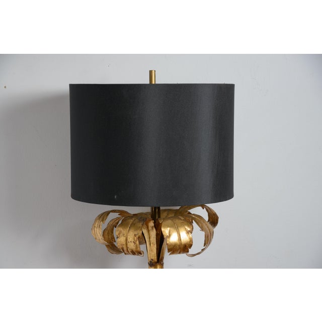 Palm Frond Lamp Gilt-Metal Attributed to Maison Jansen For Sale - Image 9 of 13