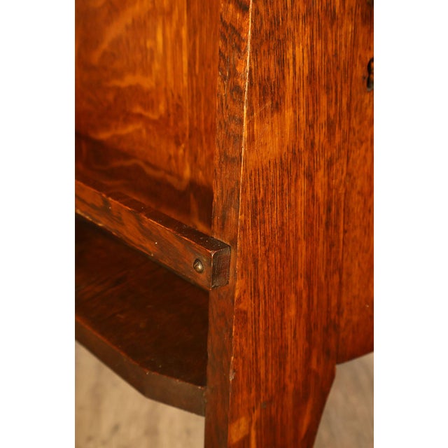 Antique Mission Oak Smoke Stand Bedside Cabinet For Sale - Image 14 of 18