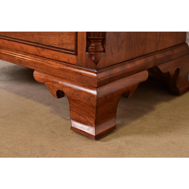 Stickley Georgian Solid Cherry Wood Nightstand or Bachelor Chest For Sale - Image 13 of 17