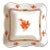 Herend Hungary Chinese Bouquet Rust 7 Inch Square Bowl Apponyi Orange 1188 Hand Painted 1970s Porcelain Fruit Dish For Sale
