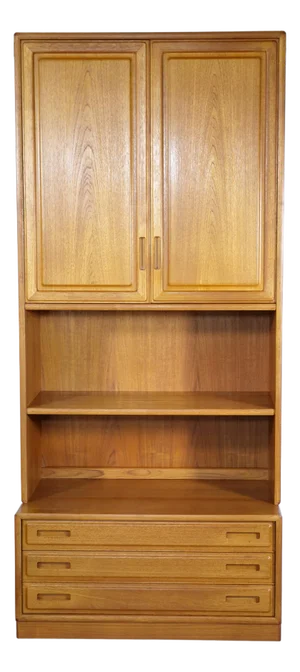 Teak Drawer Cabinet with Shelves, 1970s