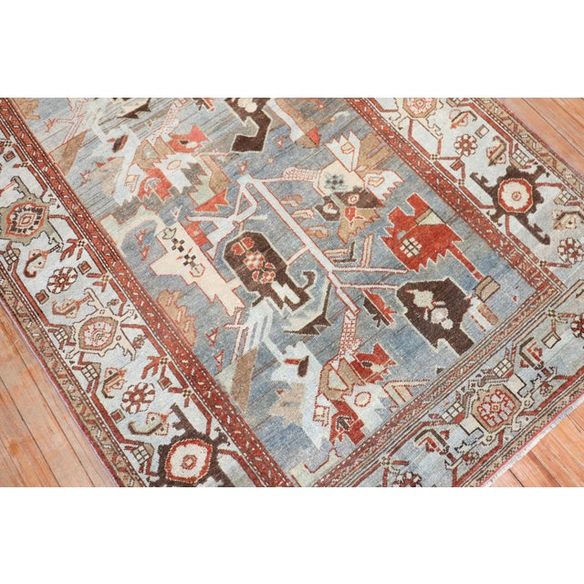 Early 20th Century Zabihi Collection Abstract Accent Size Persian Malayer Rug - 4'1" x 6' For Sale In New York - Image 6 of 9