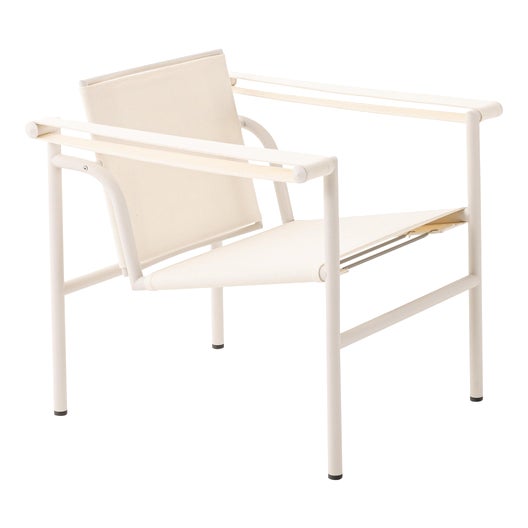 White LC1 Chair by Le Corbusier, Pierre Jeanneret and Charlotte Perriand for Cassina For Sale