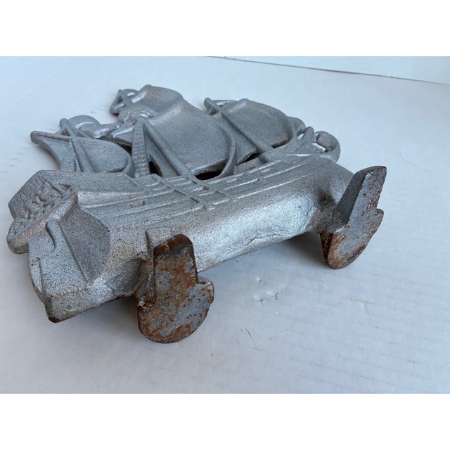 Antique Cast Iron Sailing Ship Doorstop – Nautical Décor - Figurine For Sale - Image 9 of 9