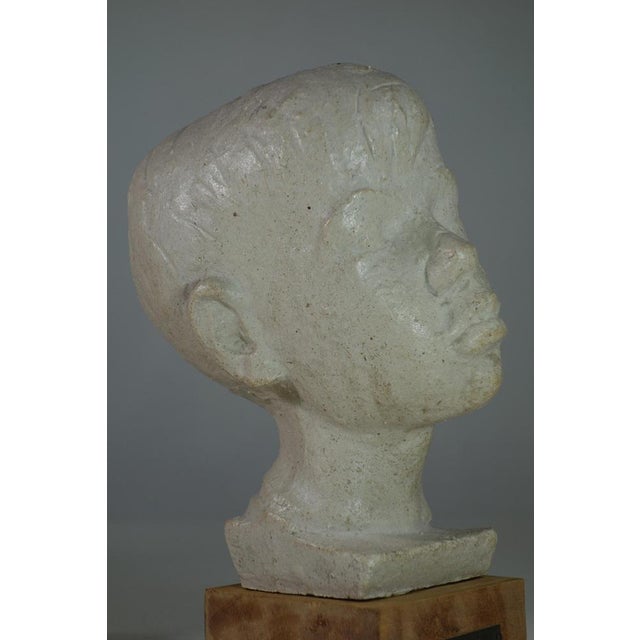 Lorenzo Pepe Litoceramica Piccinelli 1930 Set of 3 sculpture Wood Base Ceramic in perfect condiction h 31 /w 13/ d 17 cm h...