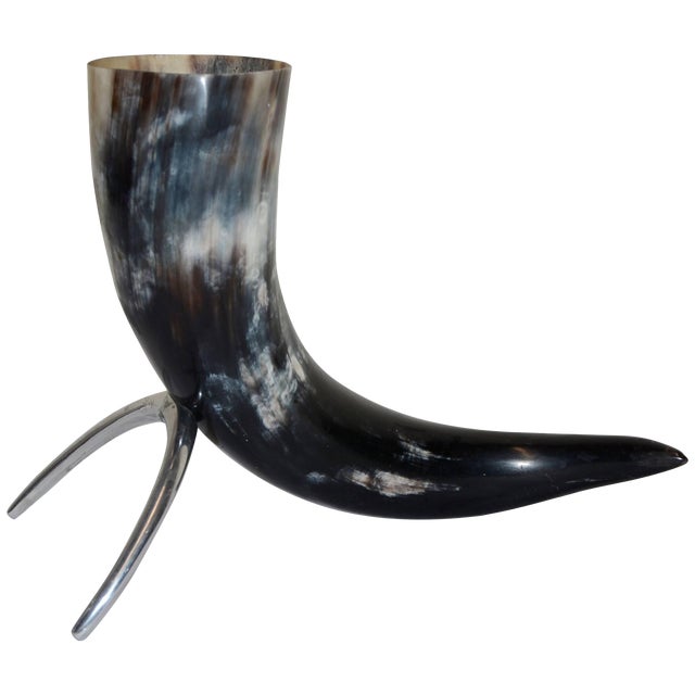 Buffalo Horn on a Stand Home Decor For Sale