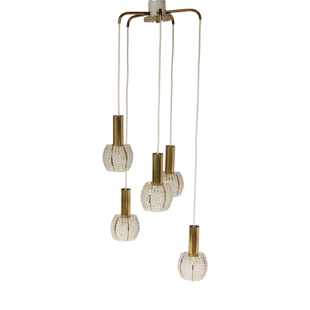 Cascade Light in Brass and Acrylic, 1960s For Sale