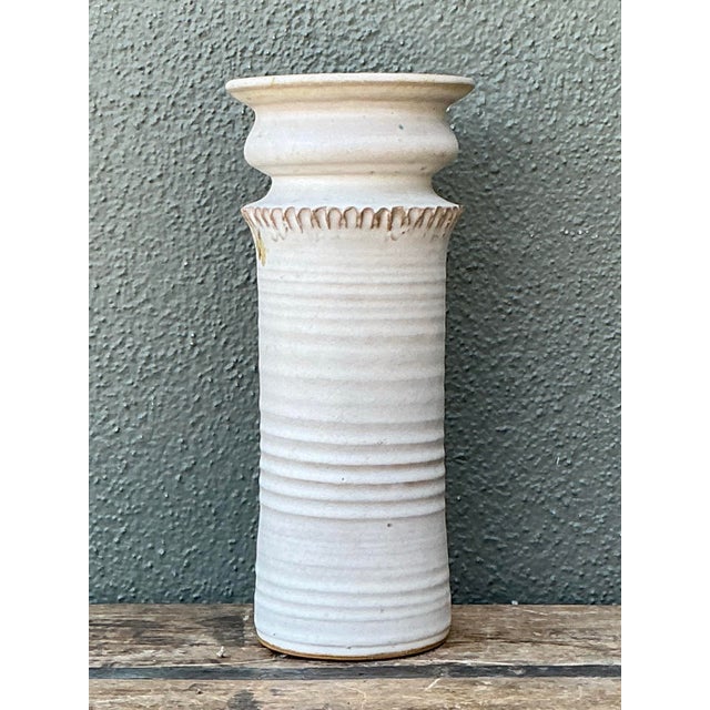 Vintage Handcrafted Ceramic Vase For Sale - Image 9 of 12