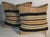 Collection of three 19thc soft wool horse blanket pillows.These blankets were used to put on the horses to keep them warm...