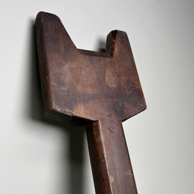 Antique wooden object from Japan in the shape of a wrench. A fascinating item with beautifully aged wood and a pleasant...