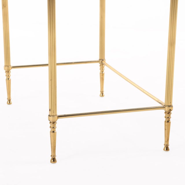 Brass Early 20th Century Pair Italian Brass Nesting Tables, Hollywood Regency Style For Sale - Image 8 of 8