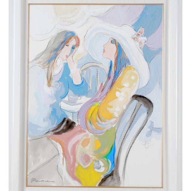 Excellent Condition Mixed Media Painting with Very Good Frame Isaac Maimon "Untitled" One of a Kind Original Mixed Media...