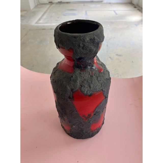 Red Fat Lava Vase from Marei Keramik For Sale - Image 5 of 10