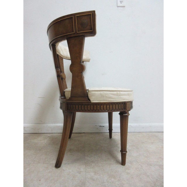 Vintage Italian Regency Cherrywood Fireside Side Lounge Chair For Sale - Image 4 of 11