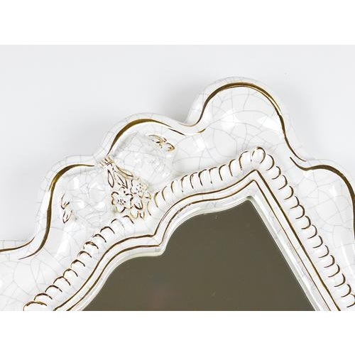 Art Deco Theater Terracotta Wall Mirror attributed to Gmundner Keramik, Austria, 1950s For Sale - Image 6 of 15