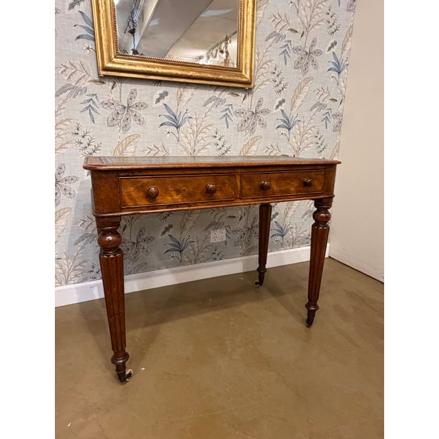 19th Century English Leather Top Desk For Sale - Image 4 of 13