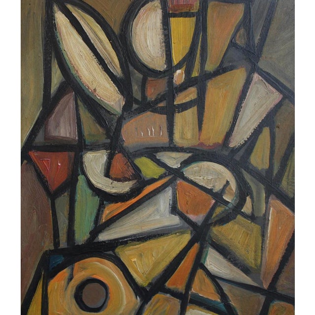 Postwar European Artist, The Vanguard Series Nr. XXII Abstract Composition, 1950s-1970s, Oil on Board, Framed For Sale - Image 4 of 13