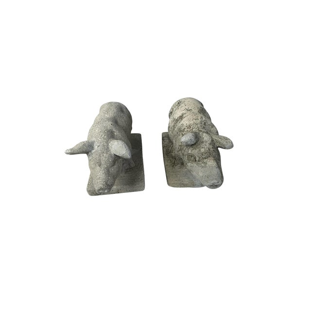 Art Deco Petite Stone Pigs - A Pair For Sale - Image 3 of 18