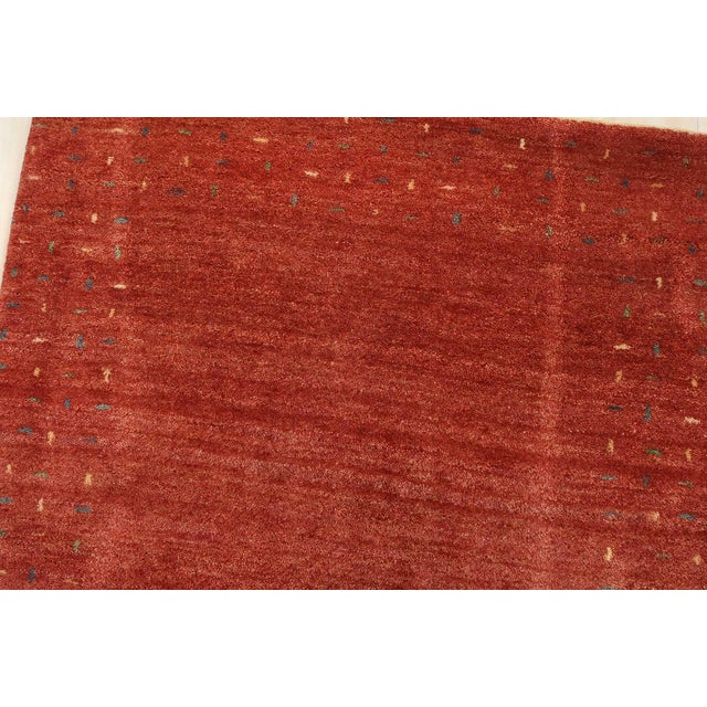 Gabbeh Runner 2’10” X 9’11” Red Wool Contemporary Hand-Knotted Oriental Rug For Sale In Philadelphia - Image 6 of 13