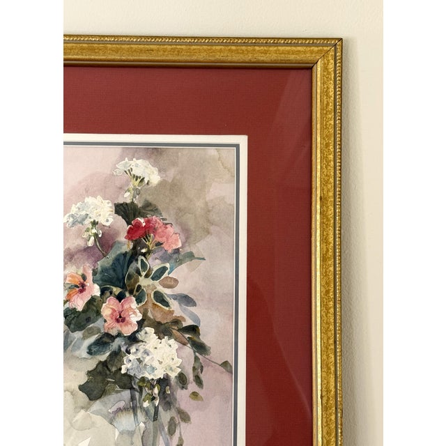 Paint Original Hand Painted Botanical in Gilt Frame For Sale - Image 7 of 12