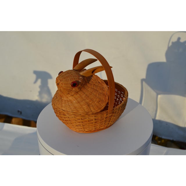 Petite Rabbit Shaped Wicker Basket For Sale - Image 9 of 11