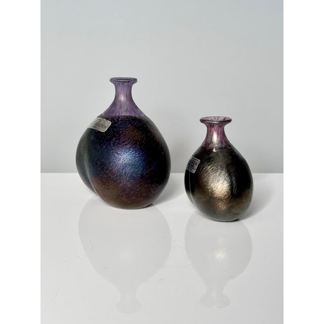 Small Glass Art Vases by Bertil Vallien, Sweden, 1980s, Set of 2 For Sale - Image 9 of 18