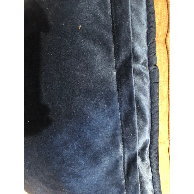 2010s Navy Blue Velvet Pillows- a Pair For Sale - Image 5 of 6