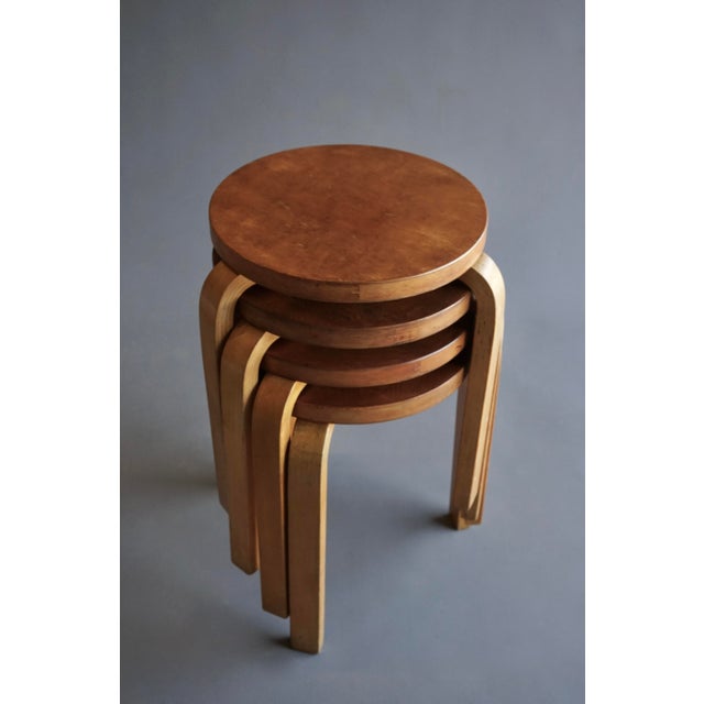 1930s Model 60 Stools by Alvar Aalto for Finnmar, 1930s, Set of 4 For Sale - Image 5 of 18
