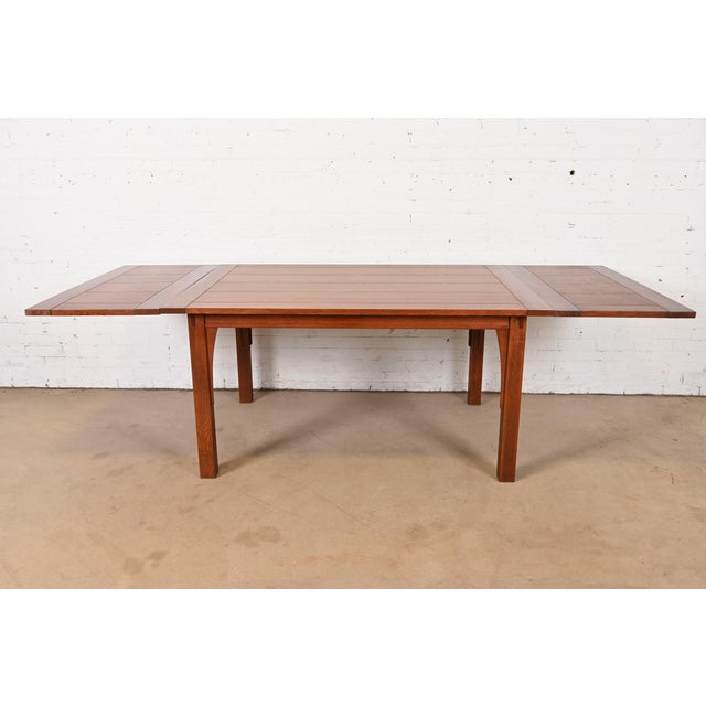 Mission Stickley Mission Oak Arts & Crafts Extension Dining Table For Sale - Image 3 of 12