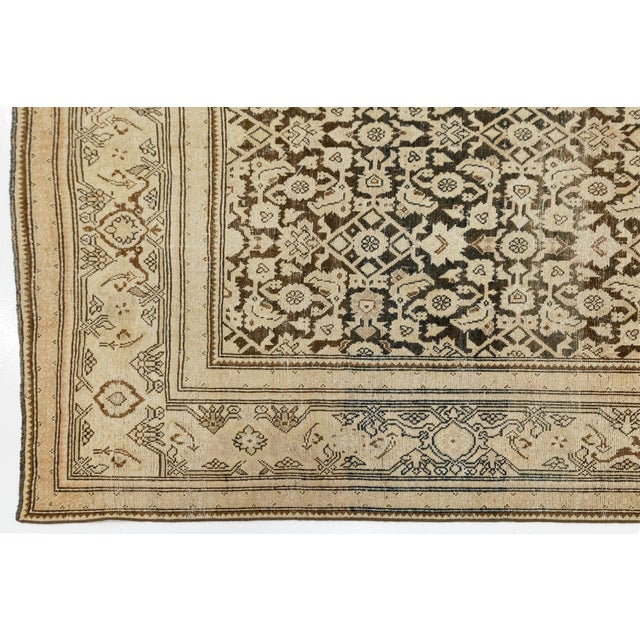 Antique Malayer Runner Rug With Allover Herati Design, Neutral Muted Earth Tones For Sale In New York - Image 6 of 12