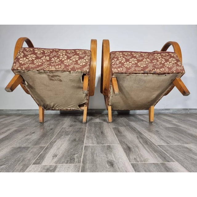 Brown Art Deco Armchair by Jindrich Halabala For Sale - Image 8 of 13