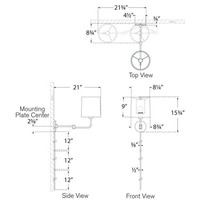 Go Lightly Swing Arm Wall Light in China White with Gild Shade Designer: Barbara Barry Finish: China White Height: 15.75"...