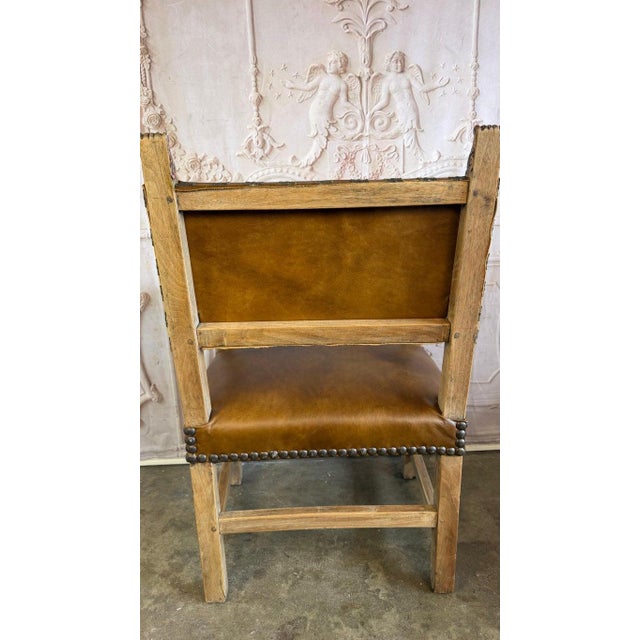 Set of Eight Spanish Colonial Leather Dining Chairs For Sale - Image 10 of 15