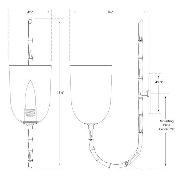 Transitional AERIN for Visual Comfort Signature Edgemere Wall Light in Gild with White Glass For Sale - Image 3 of 3
