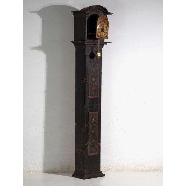 Longcase Clock in Painted Pine, Central Europe, 1850 For Sale - Image 11 of 18
