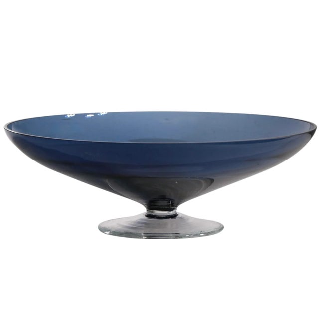 Mid-Century Modern Mid Century Art Glass Footed Centerpiece Bowl For Sale - Image 3 of 4