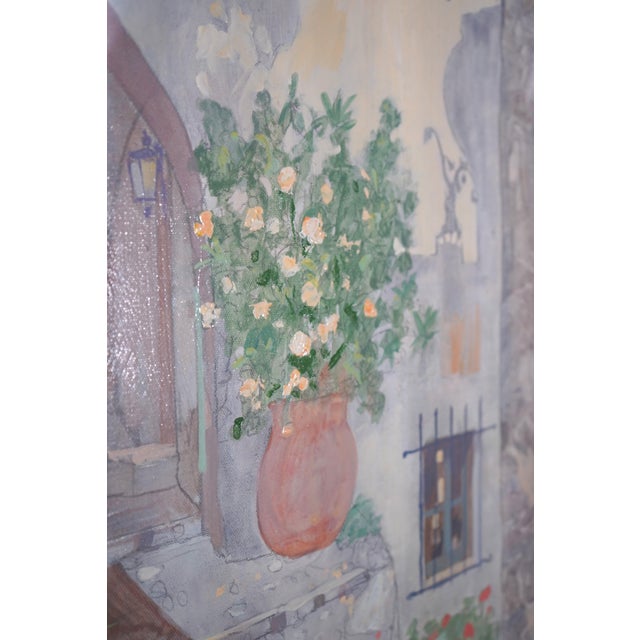 Traditional William Benecke Oil Painting on Canvas ‘Street in Eze’ - Signed For Sale - Image 3 of 11