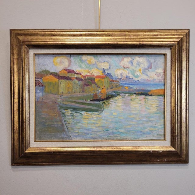 Julián De Tellaeche, Coastal Village, Early 20th Century, Oil on Panel, Framed For Sale - Image 4 of 18