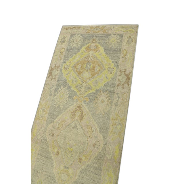 Turkish Modern Turkish Oushak Rug 2'9" x 8'3" For Sale - Image 3 of 5