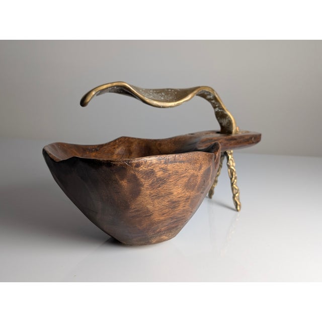 Sculptural Centerpiece in Bronze and Wood by David Marshall, 1970s For Sale - Image 11 of 13