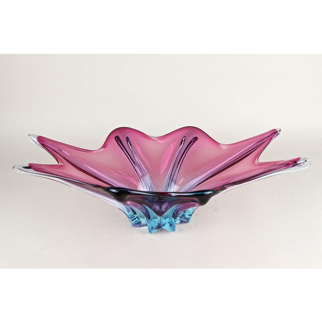 Blue Mid-Century Murano Glass Bowl in Purple-Blue Tones, Italy, 1960s For Sale - Image 8 of 18