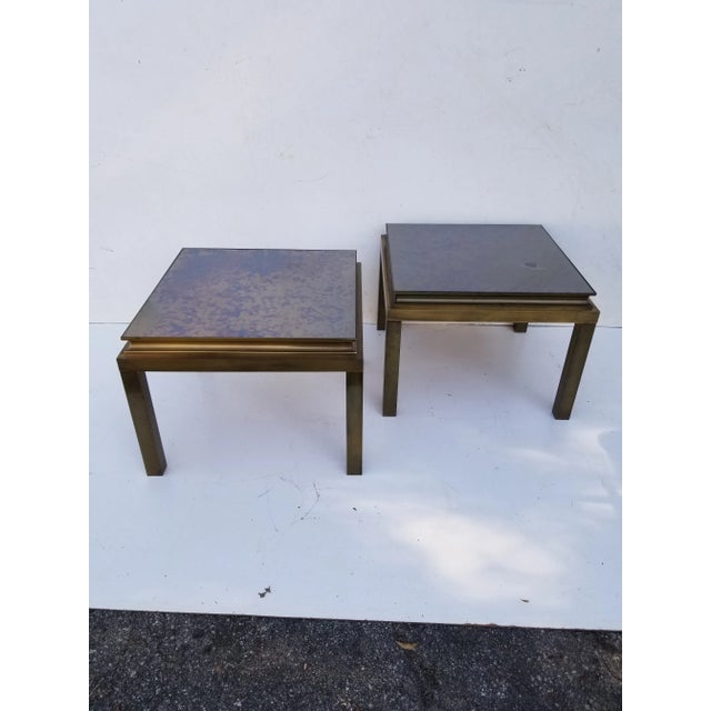Brass Mid-Century Maison Jansen Side Tables - a Pair For Sale - Image 8 of 9