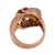 1940s Retro Synthetic Ruby Diamond 14k Rose Gold Tank Ring, Size 12.5 For Sale In Los Angeles - Image 6 of 6
