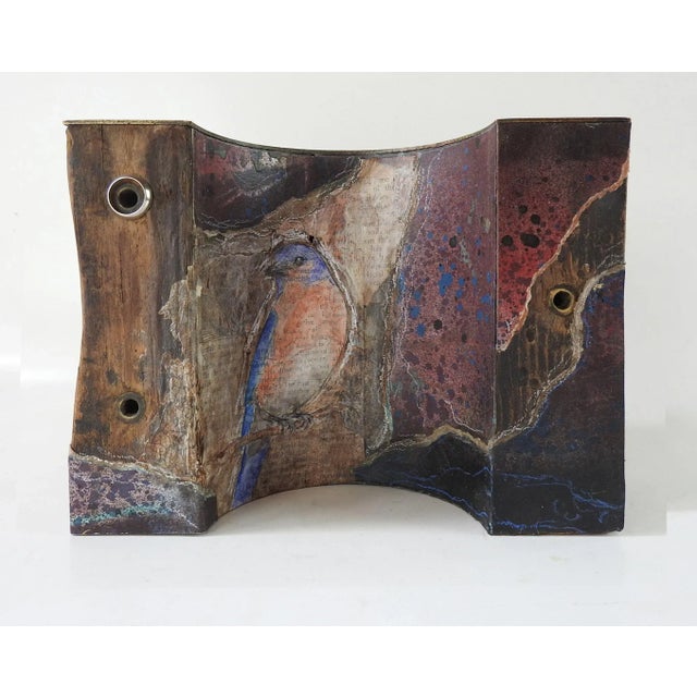 Blue Bluebird Watercolor & Mixed Media Sculpture For Sale - Image 8 of 10