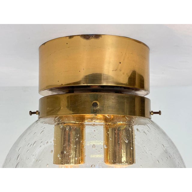 1970s Art Glass and Brass Ceiling Light from Kamenicky Senov, 1970s For Sale - Image 5 of 10
