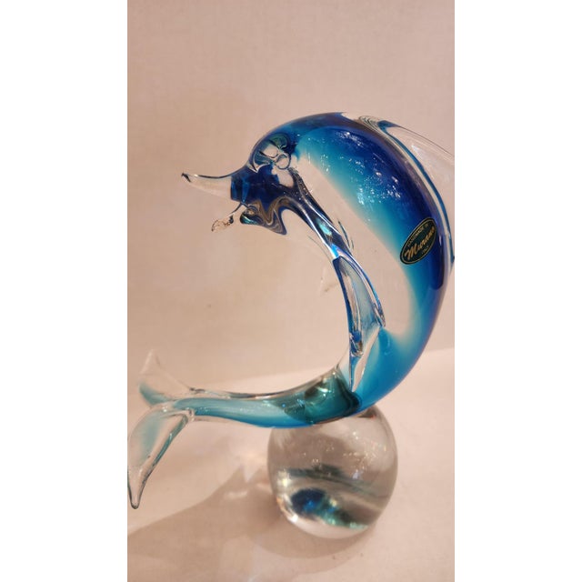 Mid-Century Murano Glass Dolphin Sculpture For Sale - Image 4 of 7