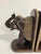 Vintage Carved Wooden Elephant Bookends With Brass Inlay – Pair For Sale - Image 4 of 10