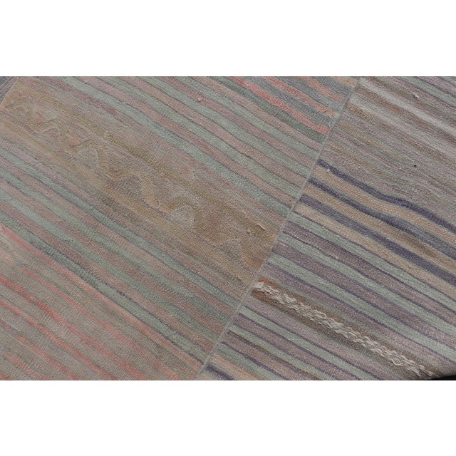 Vintage Hand Woven Turkish Paneled Kilim Vintage Rug in Earthy Tones For Sale - Image 12 of 13