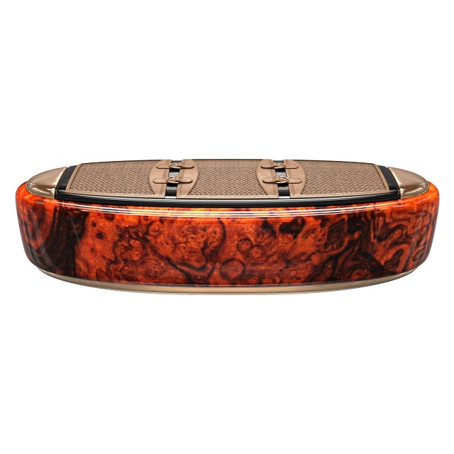 Not Yet Made - Made To Order "Roma" Bench With Bronze andWoven Leather, Handcrafted For Sale - Image 5 of 8