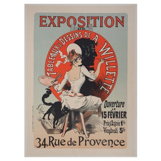 Jules Cheret, Jeune fille peintre, 1897 Lithograph For Sale